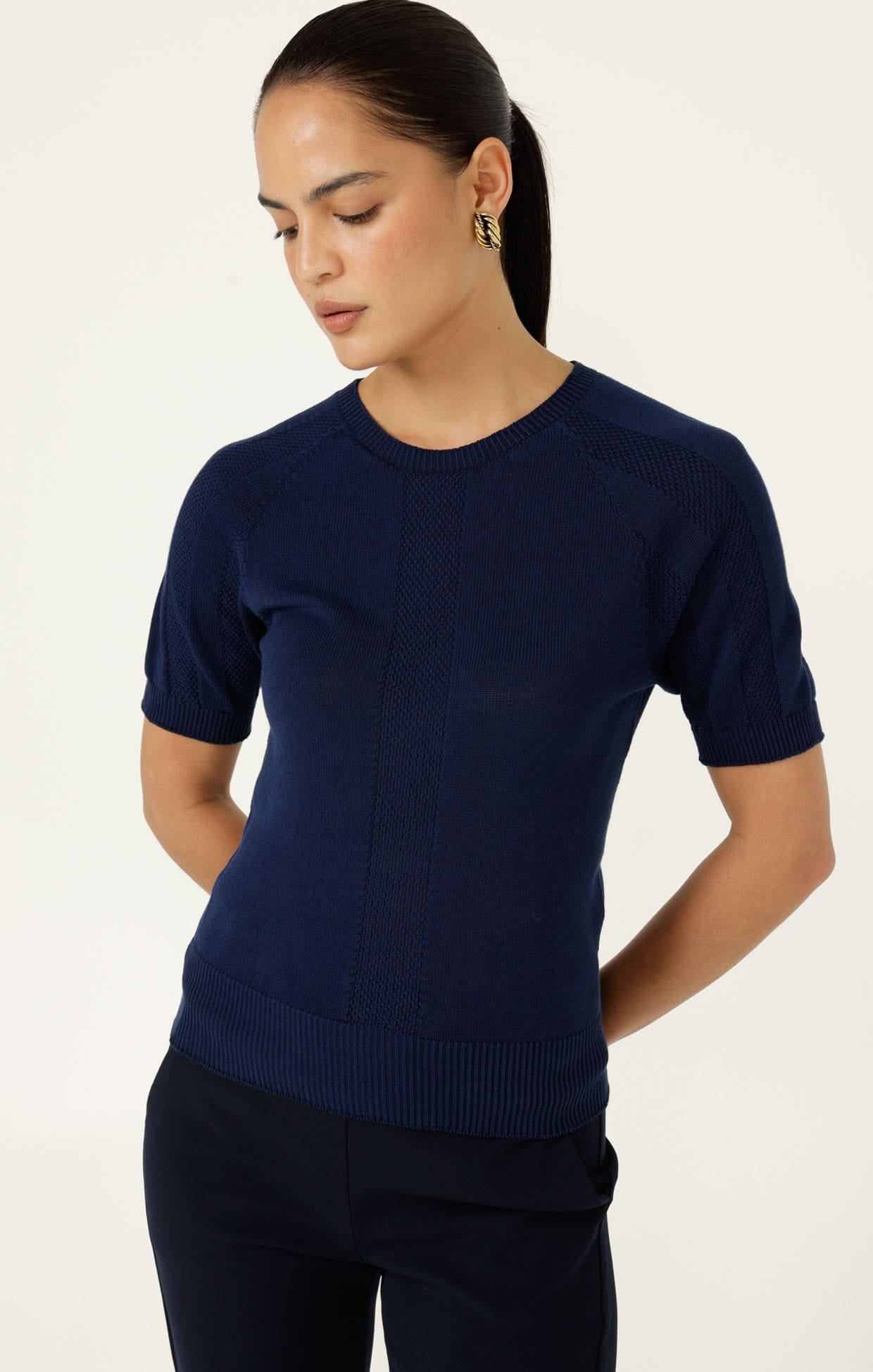 Knitwear RAGLAN KNIT TOP IN NAVY