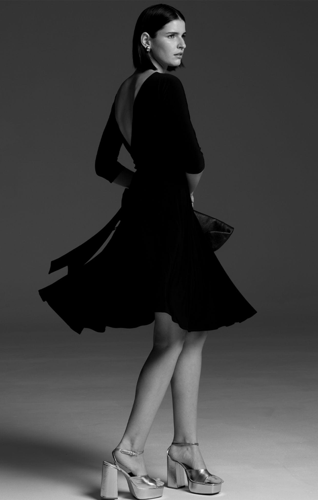 Dresses Multi Occasion REVERSE WRAP DRESS IN NAVY