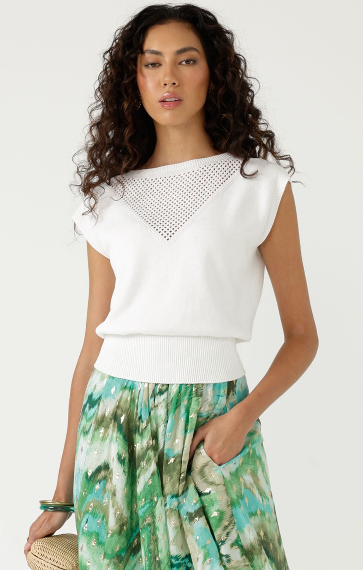Knitwear CHLOE KNIT TOP IN WHITE
