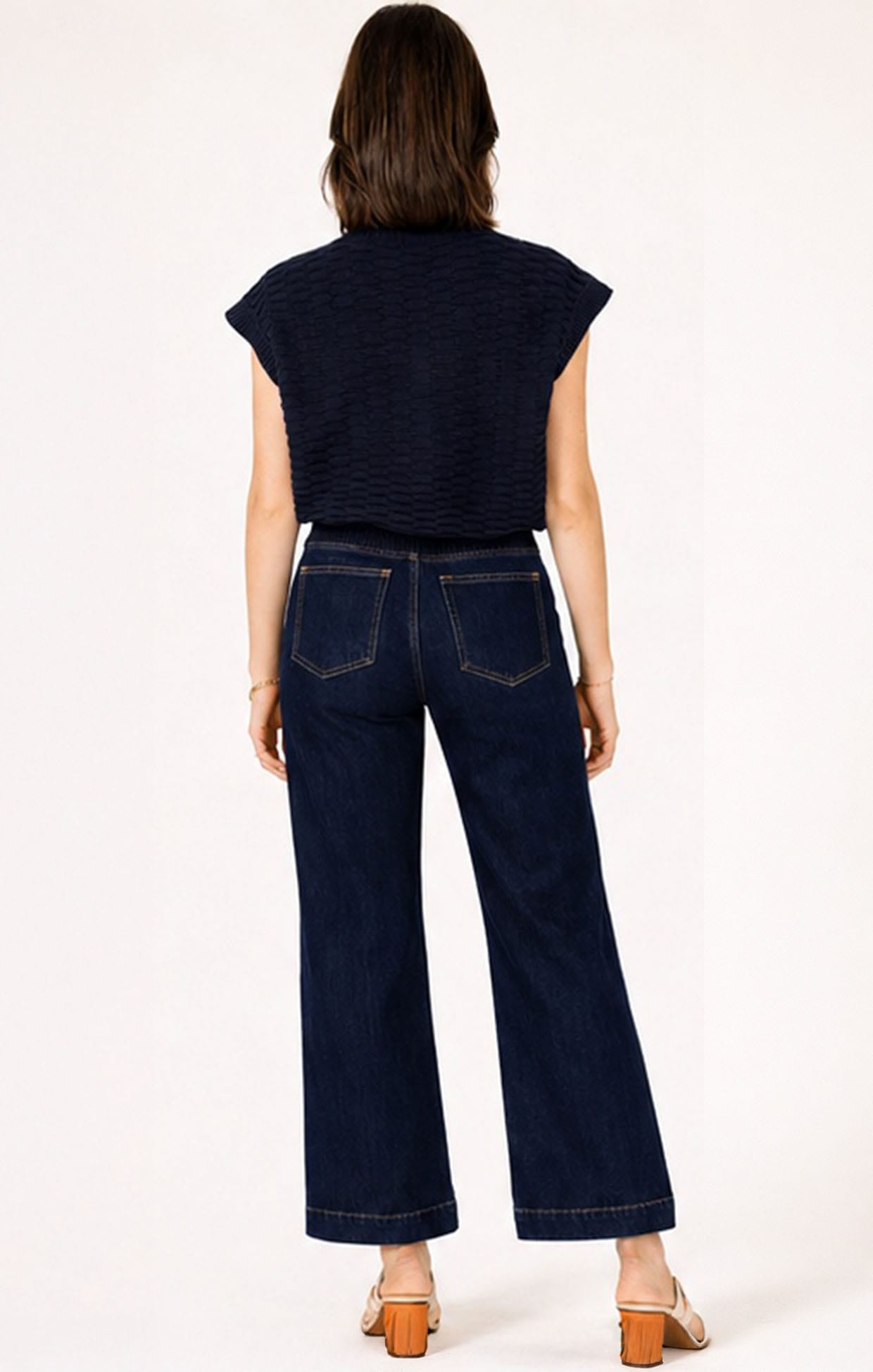 Pants Multi Occasion FREYA WIDE LEG PLAIT POCKET JEAN IN PALISADE BLUE