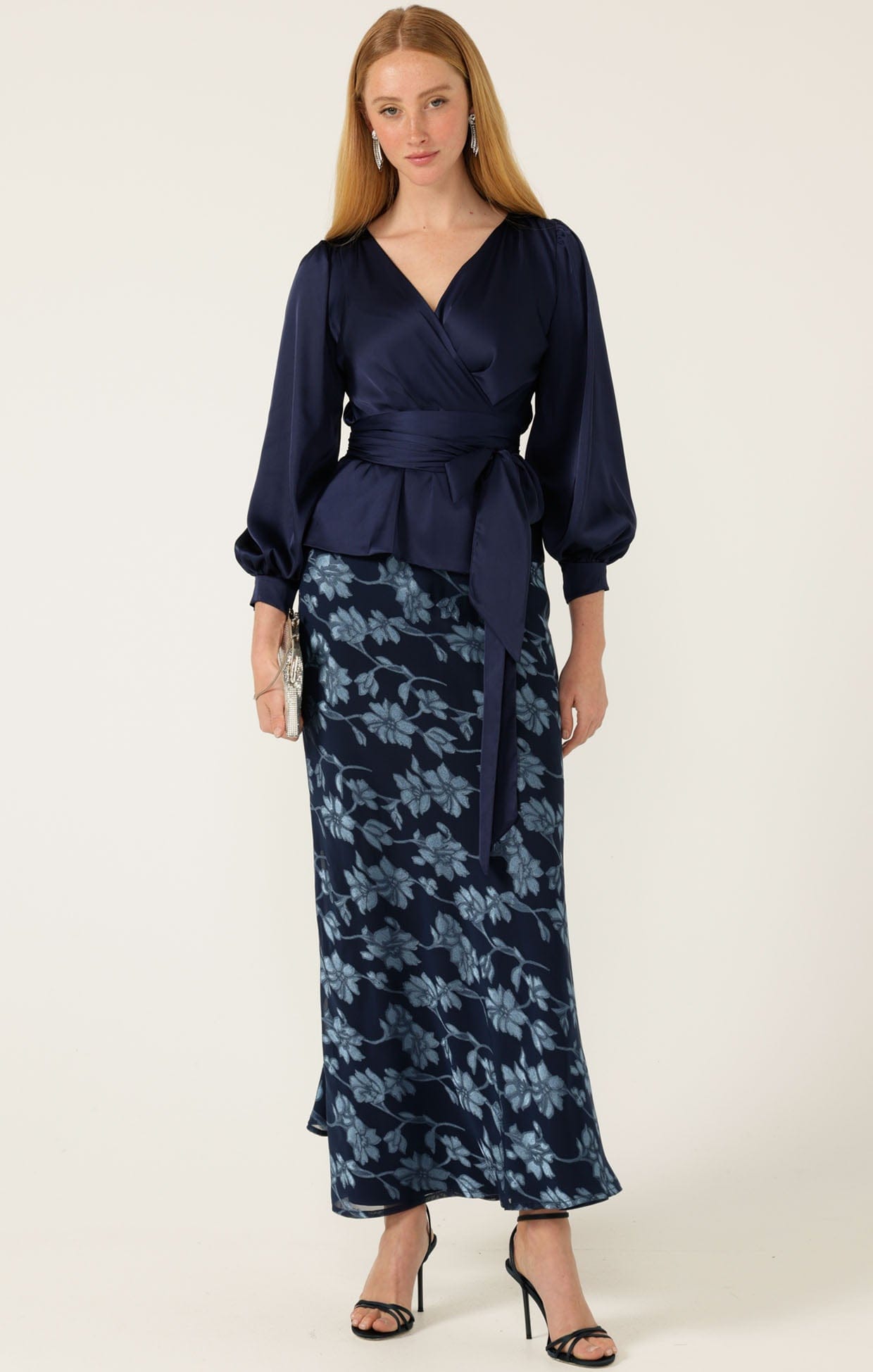 sachin and babi light blue dress Eliza J Embellished High/Low Chiffon Dress
