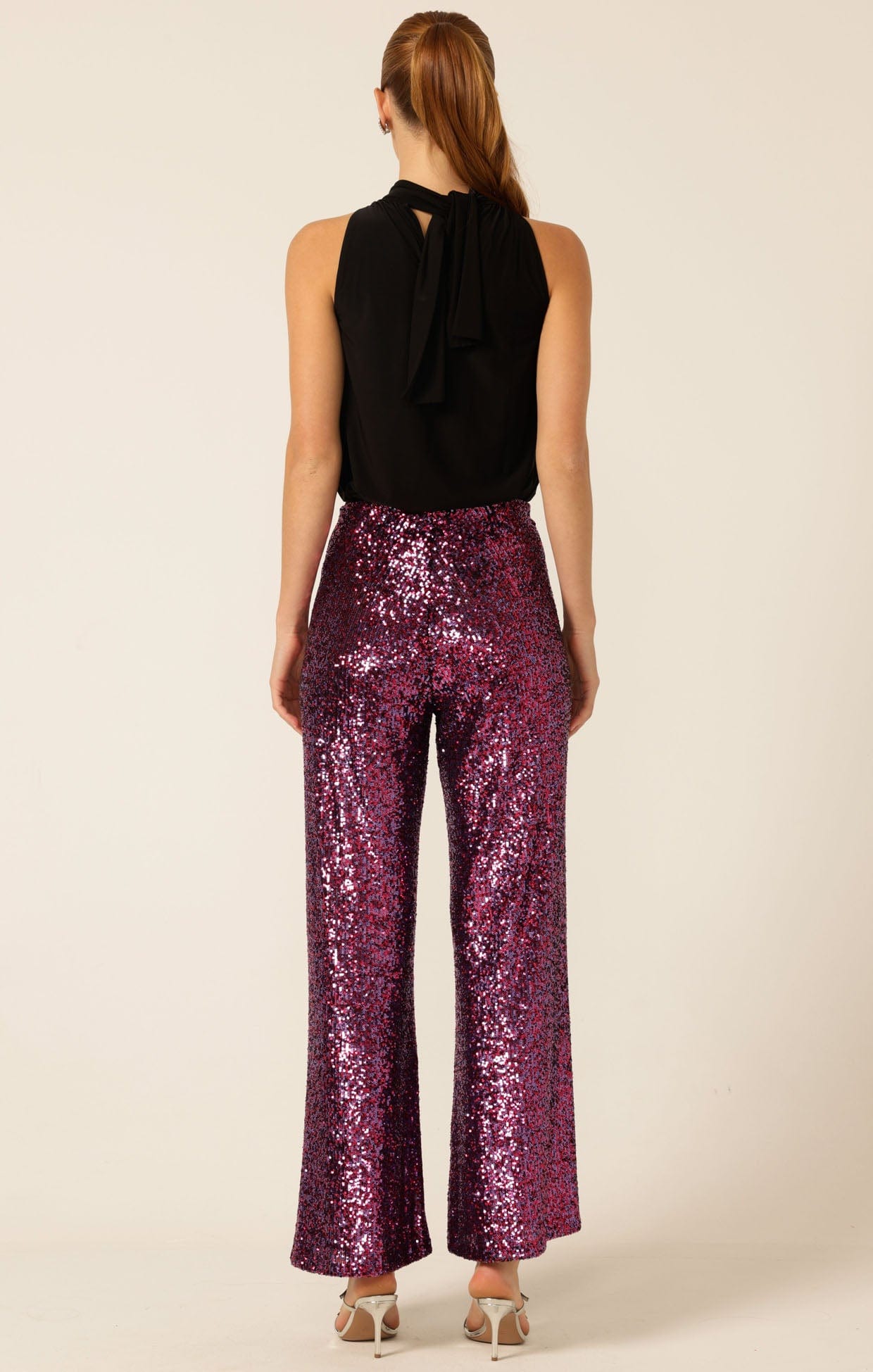 Pants SEQUIN PALAZZO PANT IN PINK MULTI