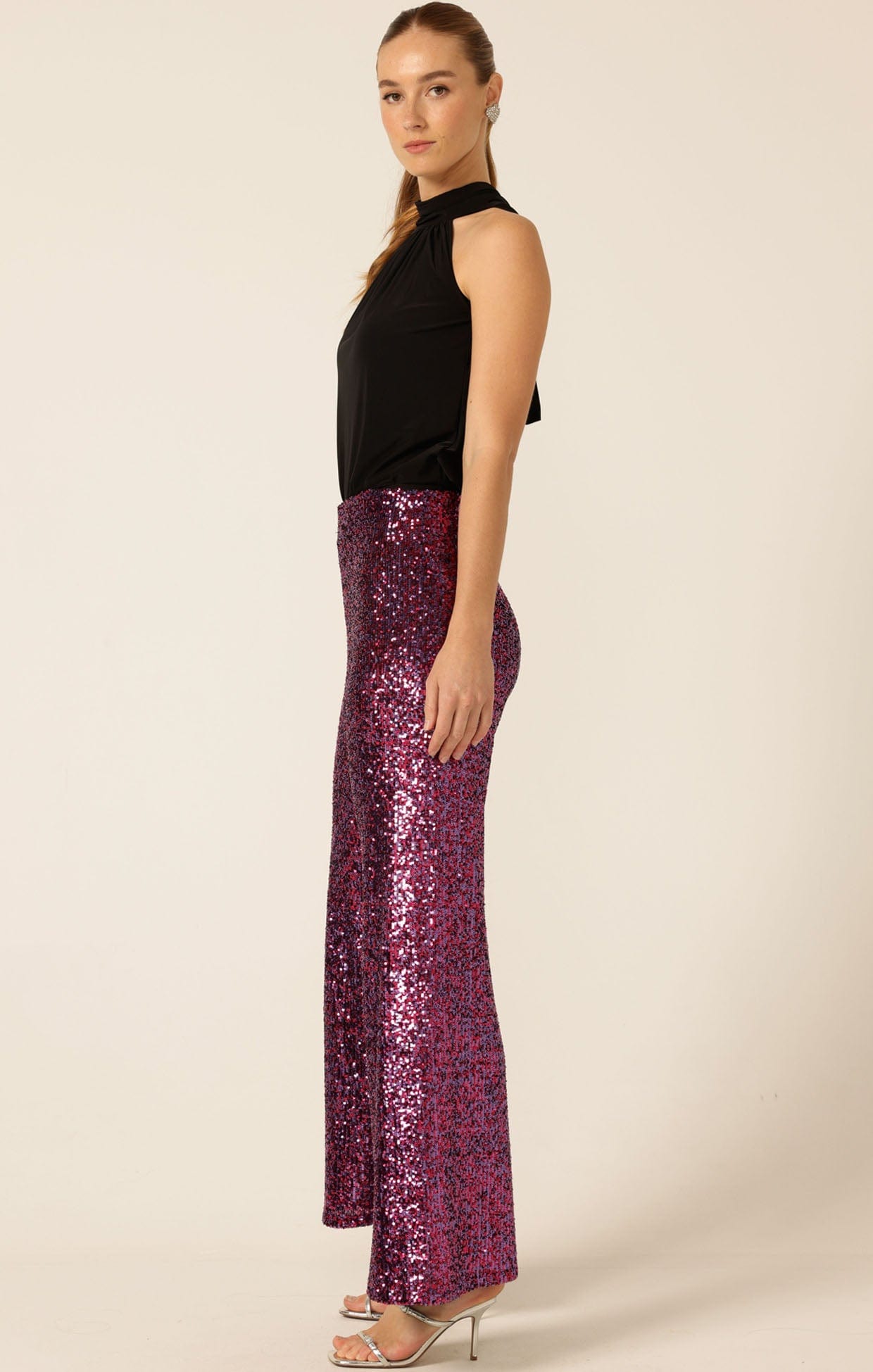 Pants SEQUIN PALAZZO PANT IN PINK MULTI
