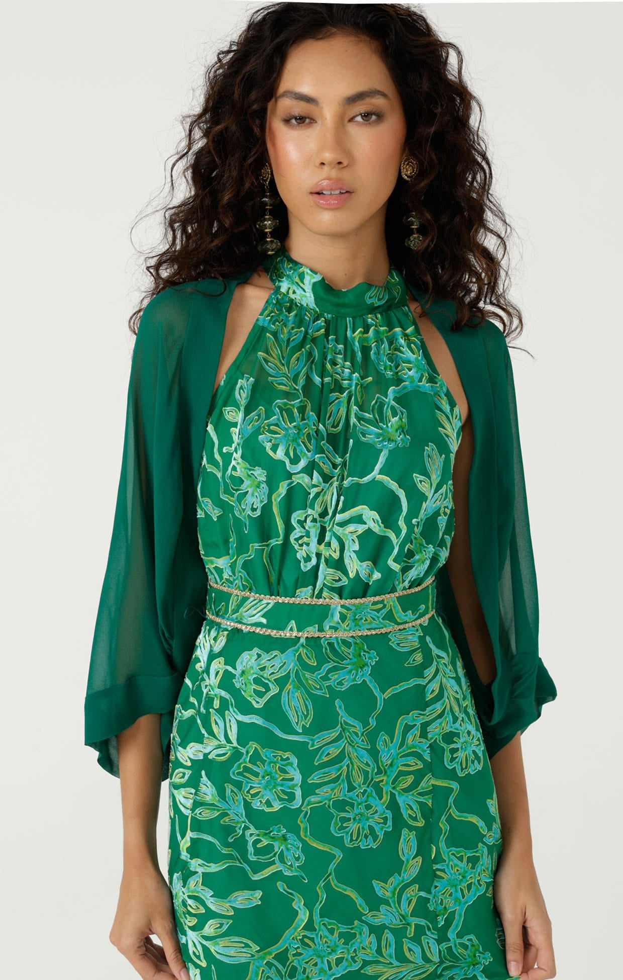 Jackets OS / GREEN SHEER KIMONO IN GREEN
