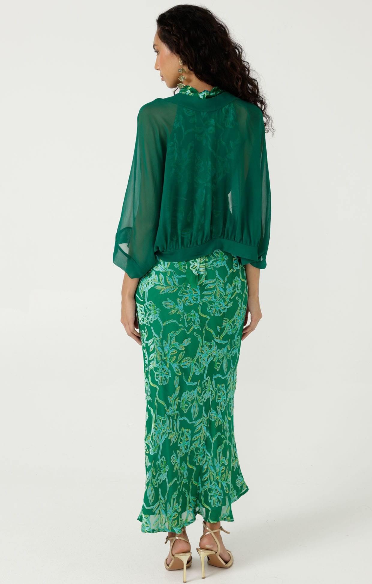 Jackets OS / GREEN SHEER KIMONO IN GREEN
