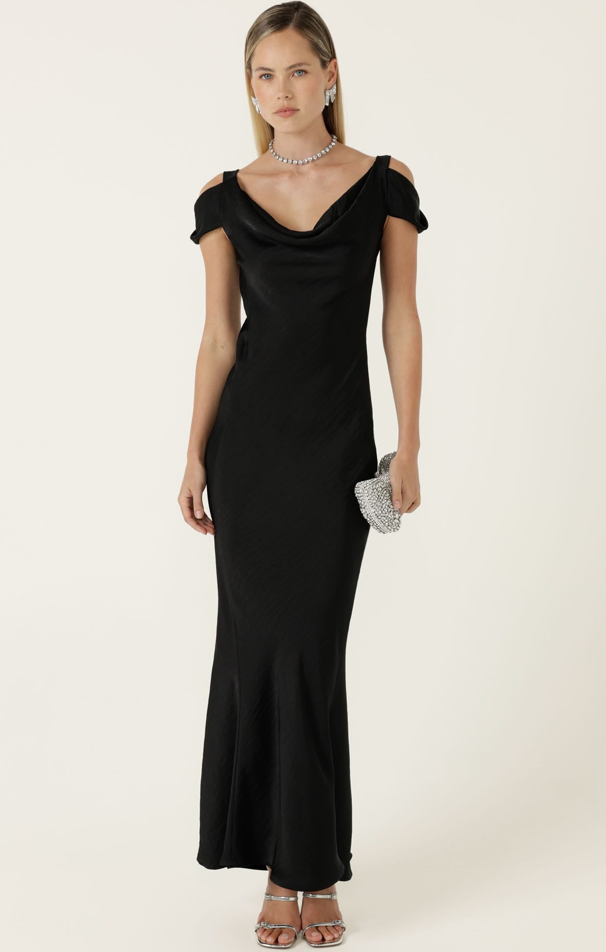 long black dress size 8 Carolina Soma Empire waist dress