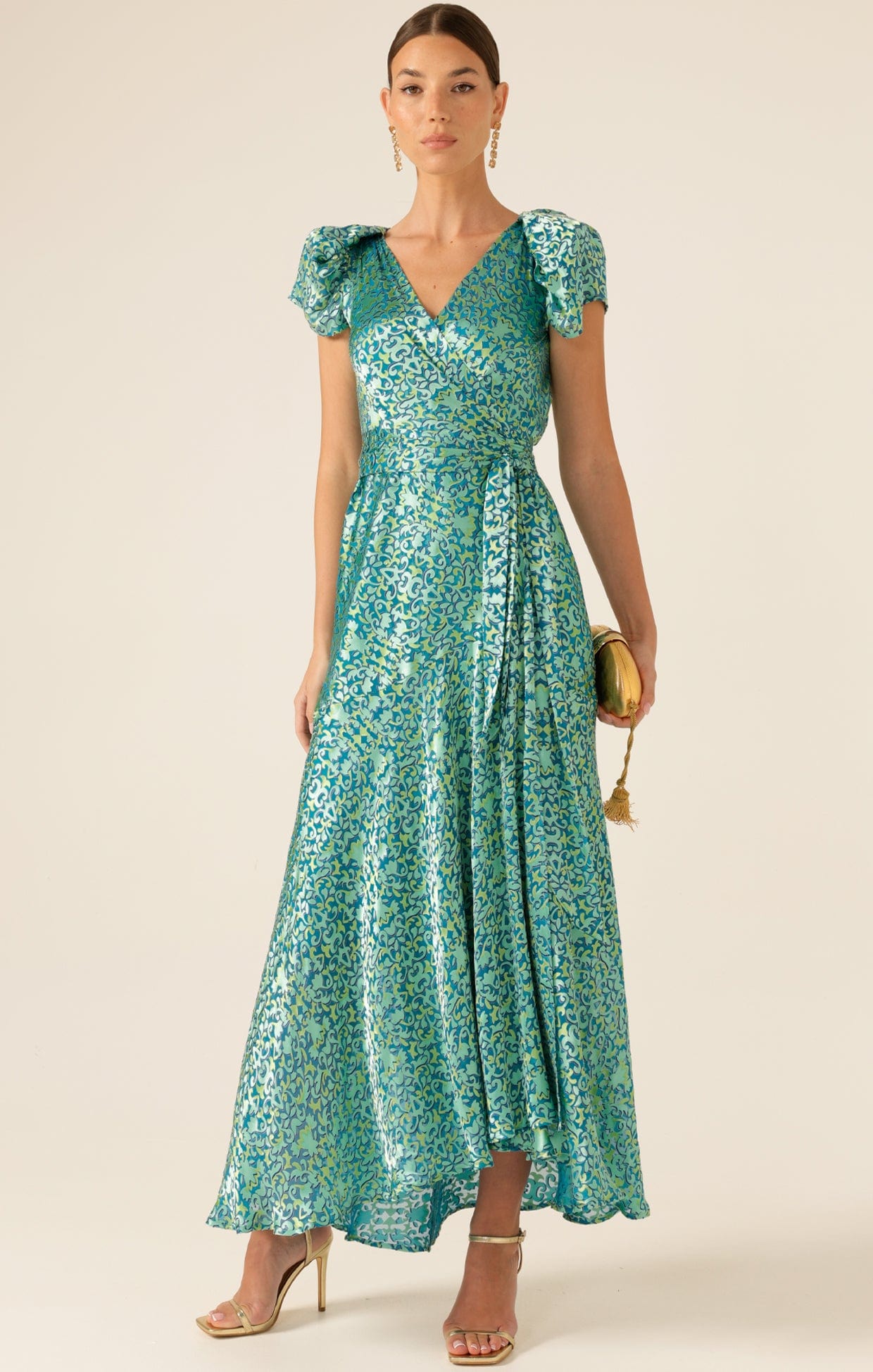 Dresses Events SIREN SEA MAXI WRAP DRESS