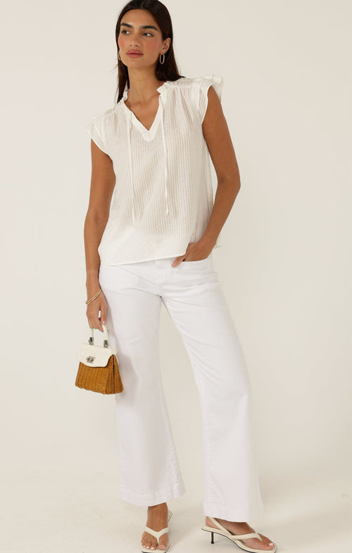 Pants Multi Occasion FREYA WIDE LEG JEAN IN WHITE