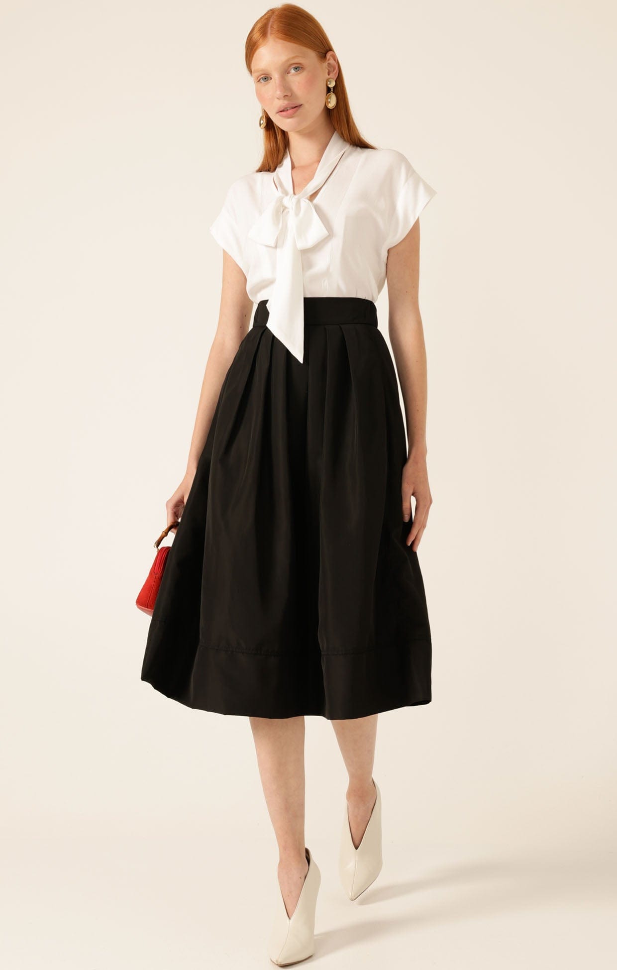 Skirts PLEATED A-LINE SKIRT