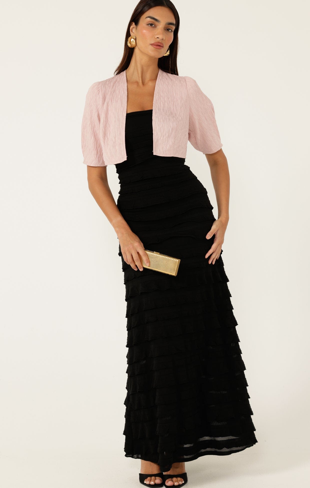 Jackets Multi Occasion TUCK SLEEVE JACKET IN PALE PINK