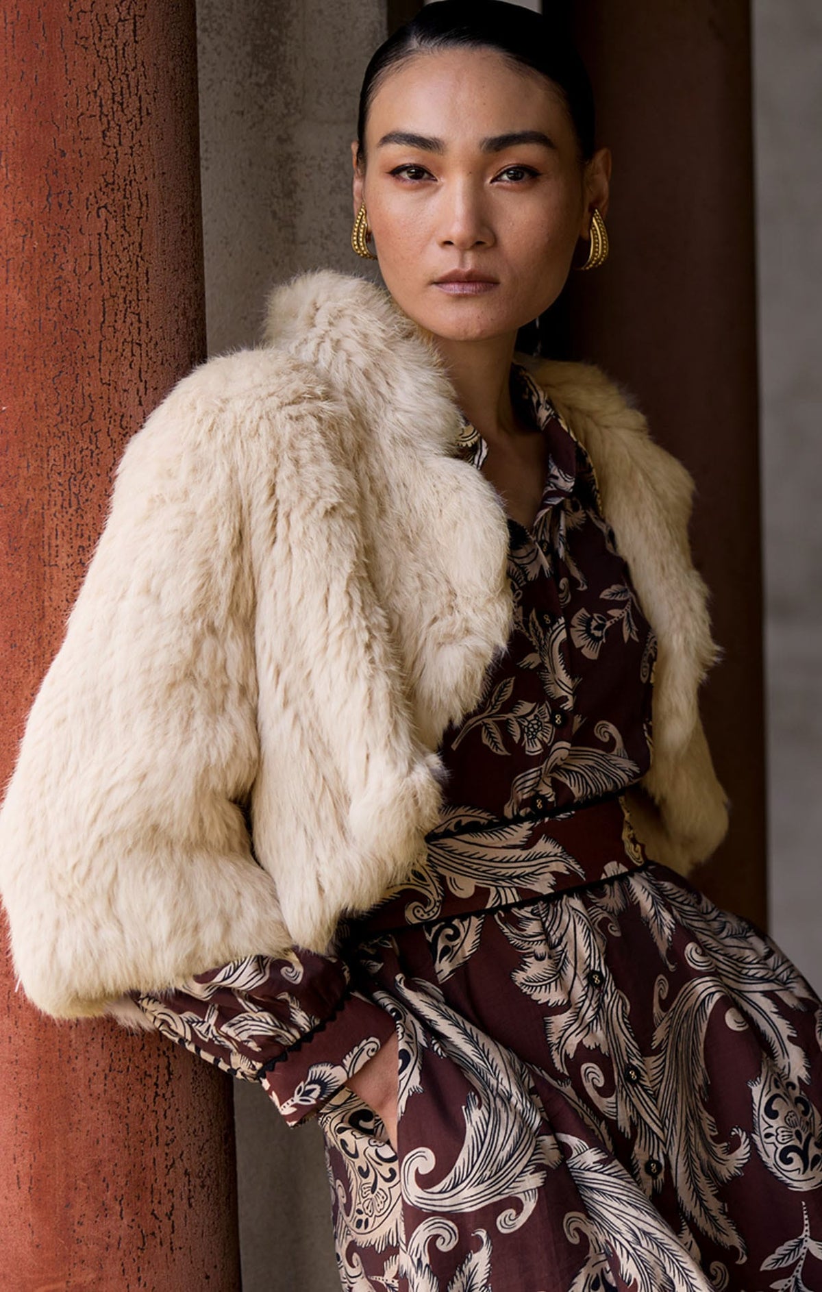 Jackets Multi Occasion LUXE FUR BOLERO IN OATMEAL