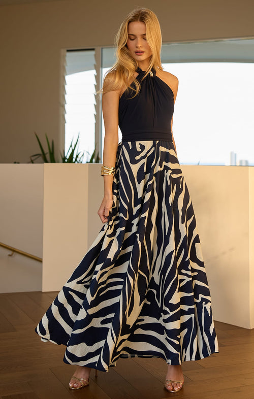Dresses Events VILLA VITA MAXI DRESS IN STEEL BLUE