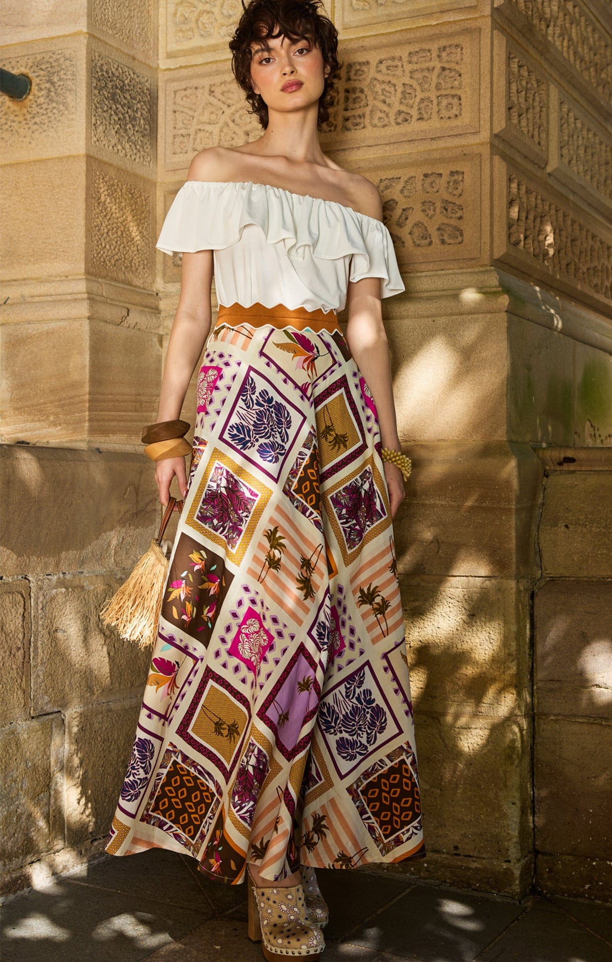 Skirts Multi Occasion WILD PALM MAXI SKIRT