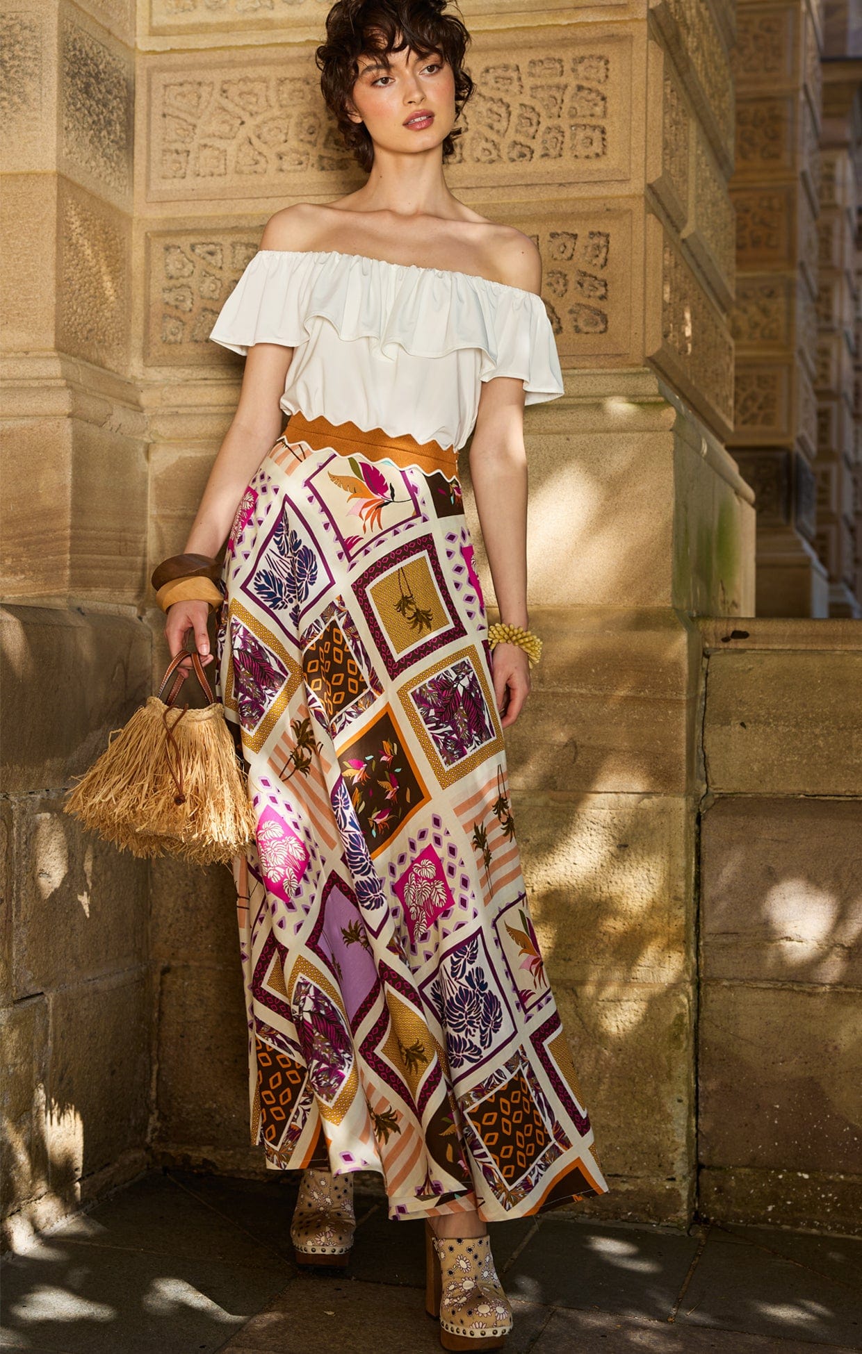 Skirts Multi Occasion WILD PALM MAXI SKIRT