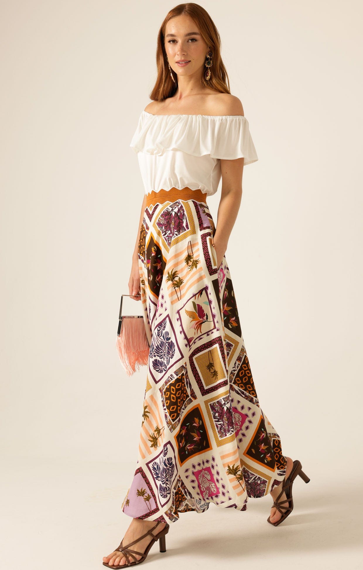 Skirts Multi Occasion WILD PALM MAXI SKIRT