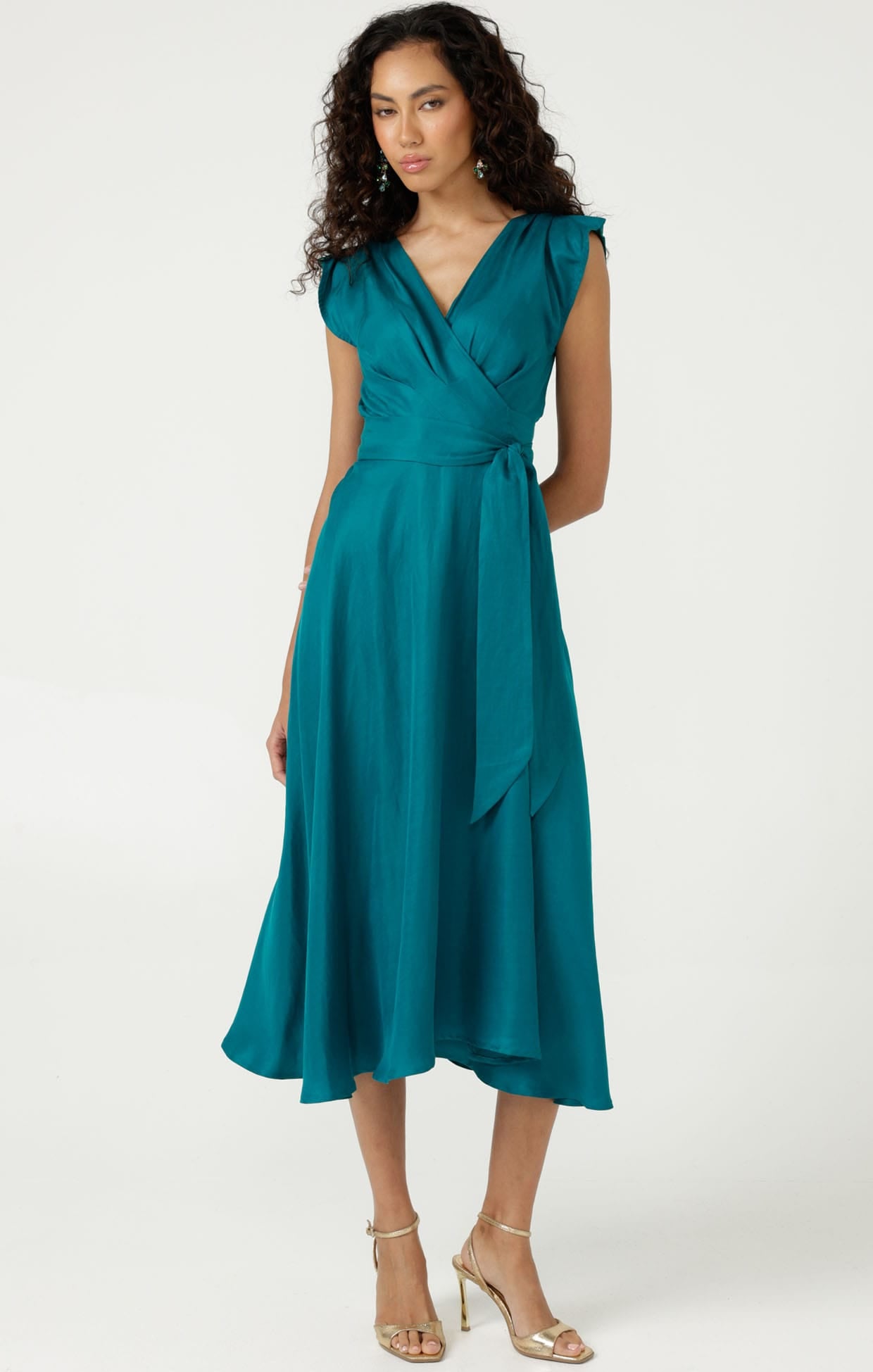 Dresses Multi Occasion XENIA WRAP DRESS IN PEACOCK