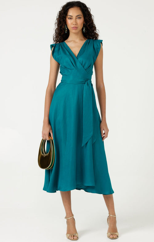 Dresses Multi Occasion XENIA WRAP DRESS IN PEACOCK