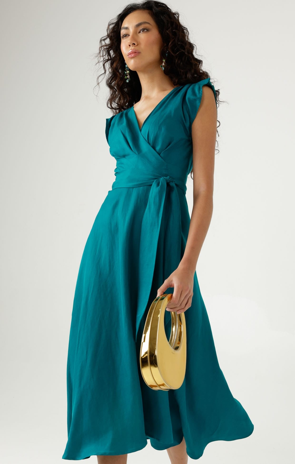 Dresses Multi Occasion XENIA WRAP DRESS IN PEACOCK
