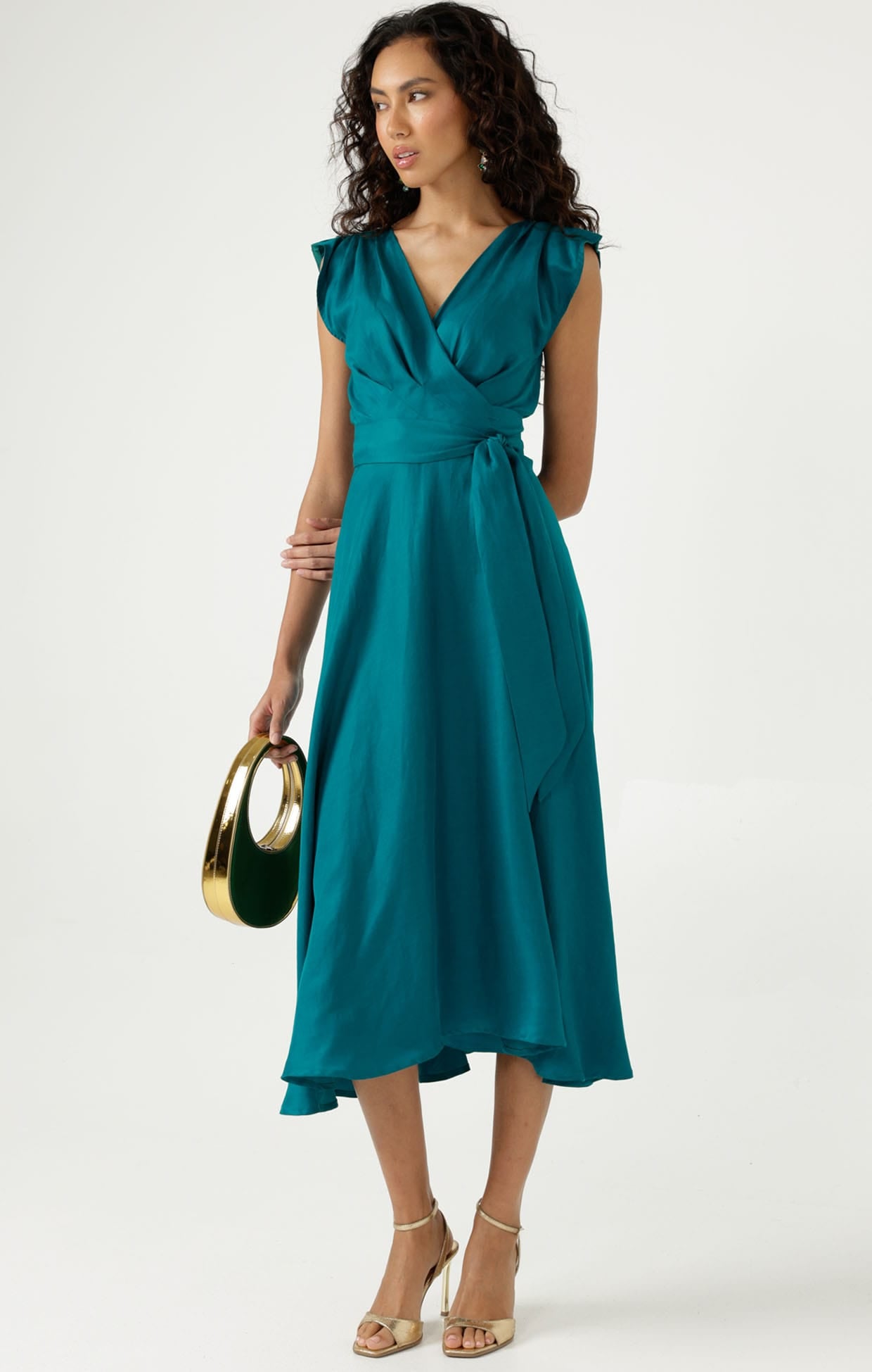 Dresses Multi Occasion XENIA WRAP DRESS IN PEACOCK