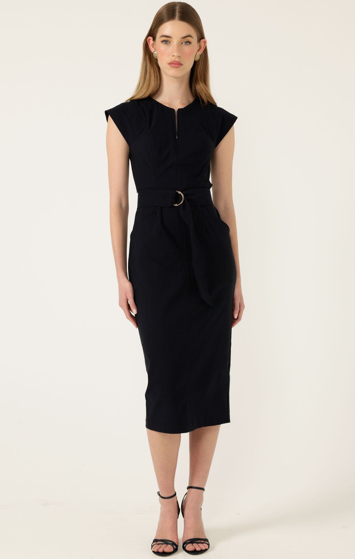 fitted work dresses Women's Bodycon Pencil Dress Teacher Office Church Sheath Suiting Features shoulder pads for a timelessly chic and professional touch. Women's Bodycon Pencil Dress Teacher