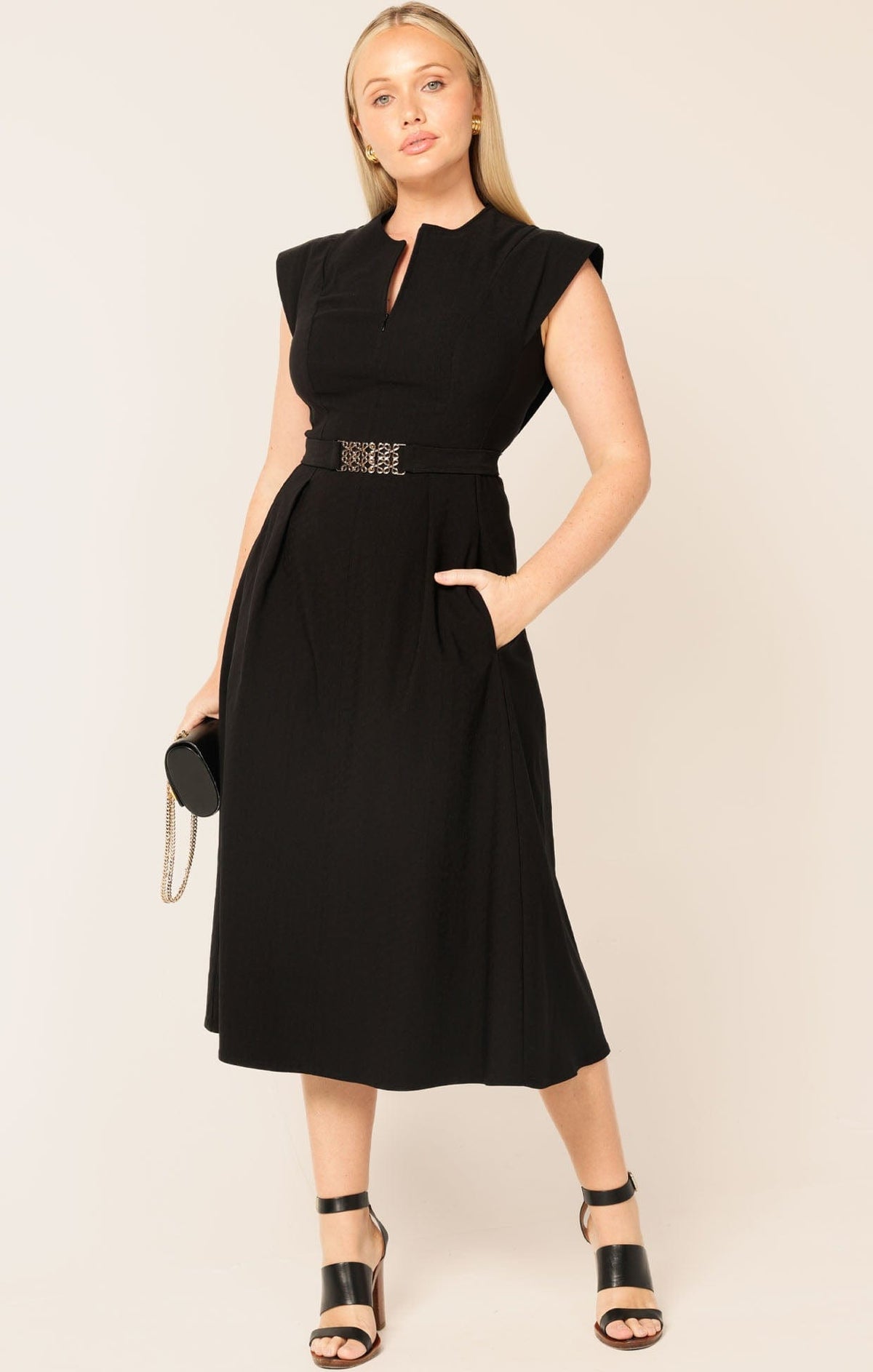 Dresses Multi Occasion ZIP FRONT FIT AND FLARE DRESS