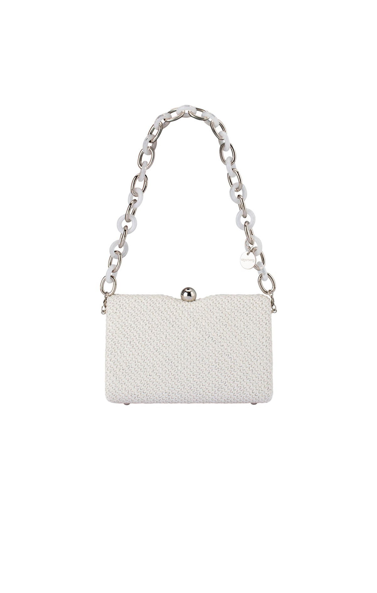 Bags OS / WHITE BIRDIE WOVEN CLUTCH BAG IN WHITE