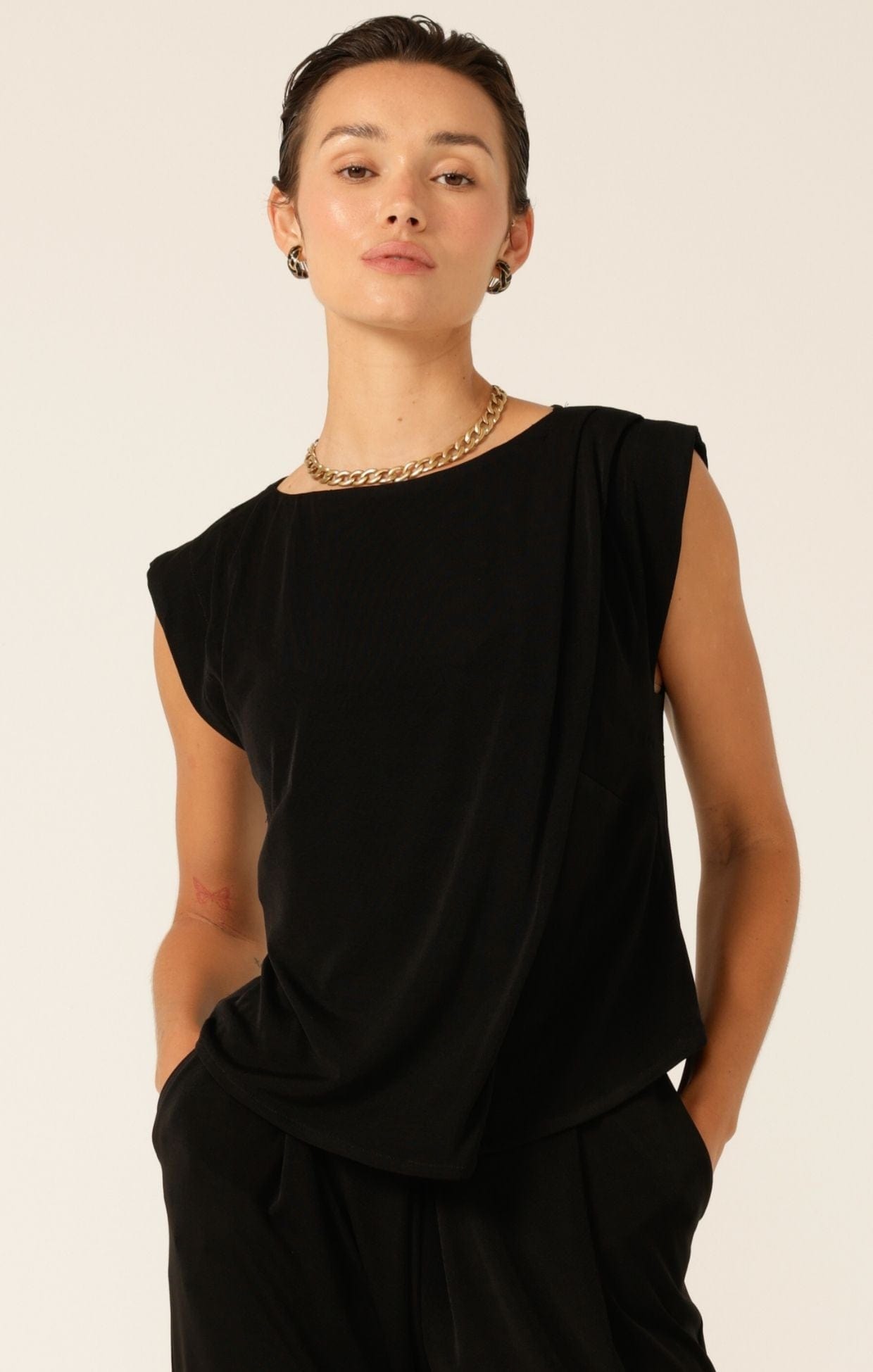 Tops Multi Occasion PLEATED SHELL TOP