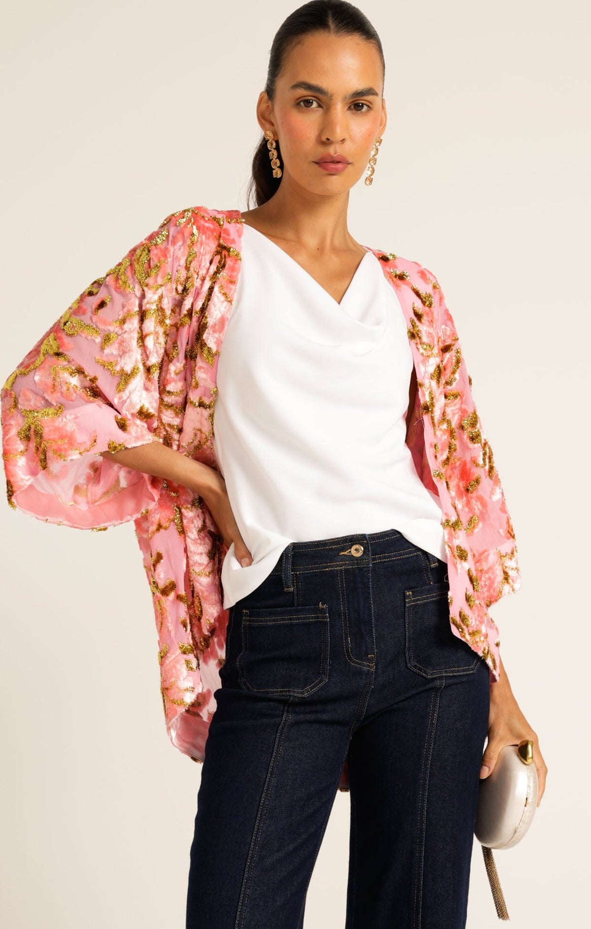Jackets Multi Occasion BLOSSOM KIMONO PINK GOLD