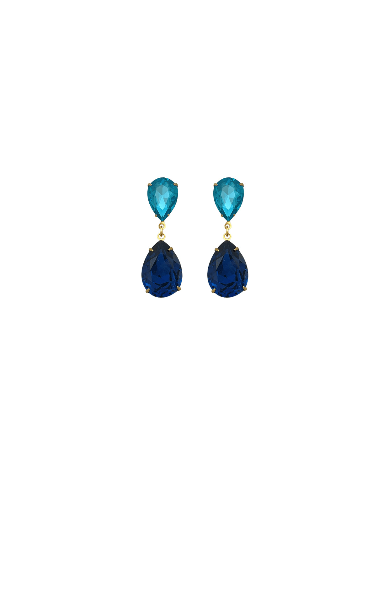 ACCESSORIES Earrings OS / BLUE BRIAR DROP EARRING IN AQUA AND NAVY