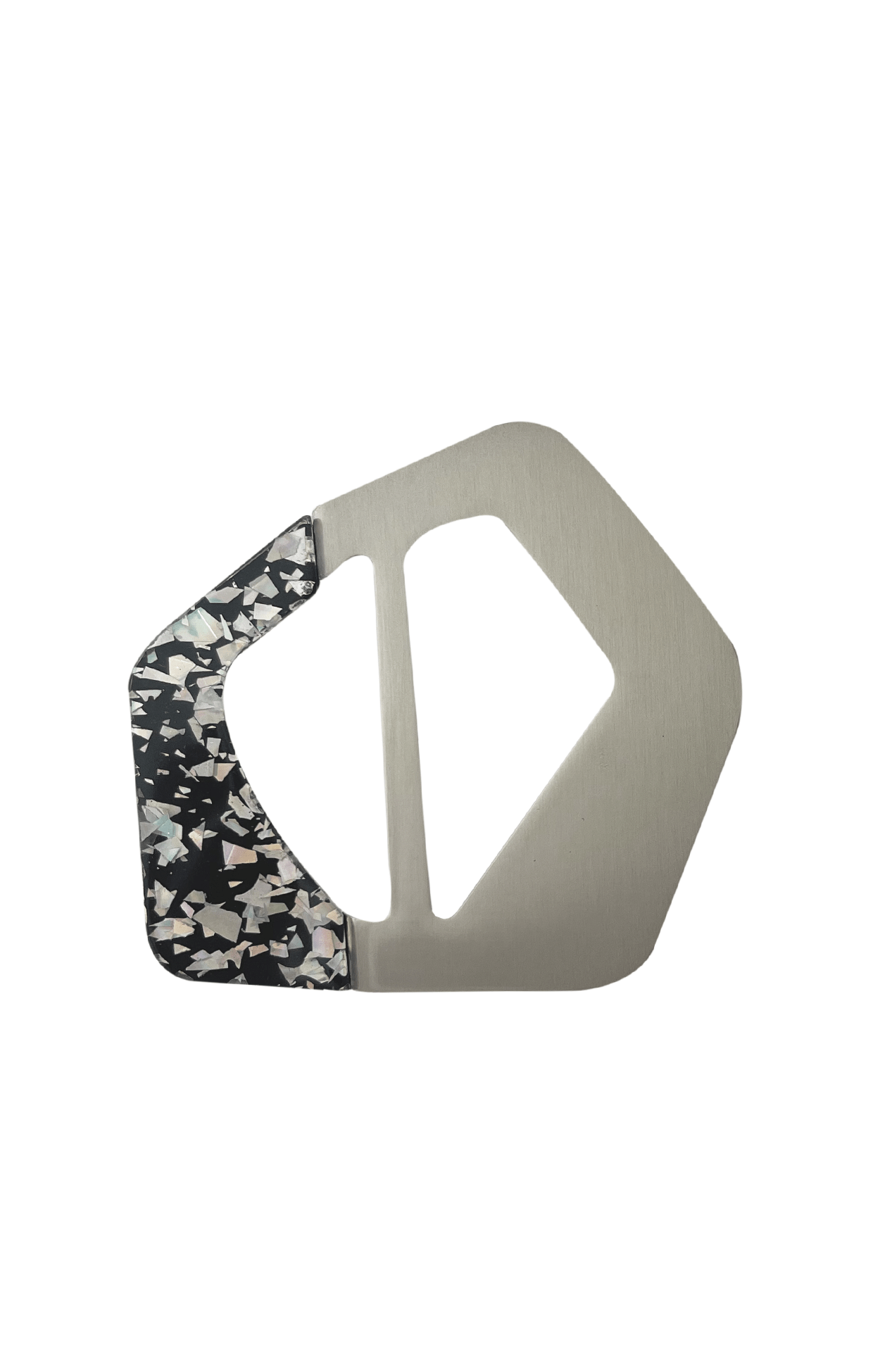 Multi Occasion OS / SILVER BLACK MARBLE BUCKLE ACCESSORY IN SILVER AND BLACK MARBLE