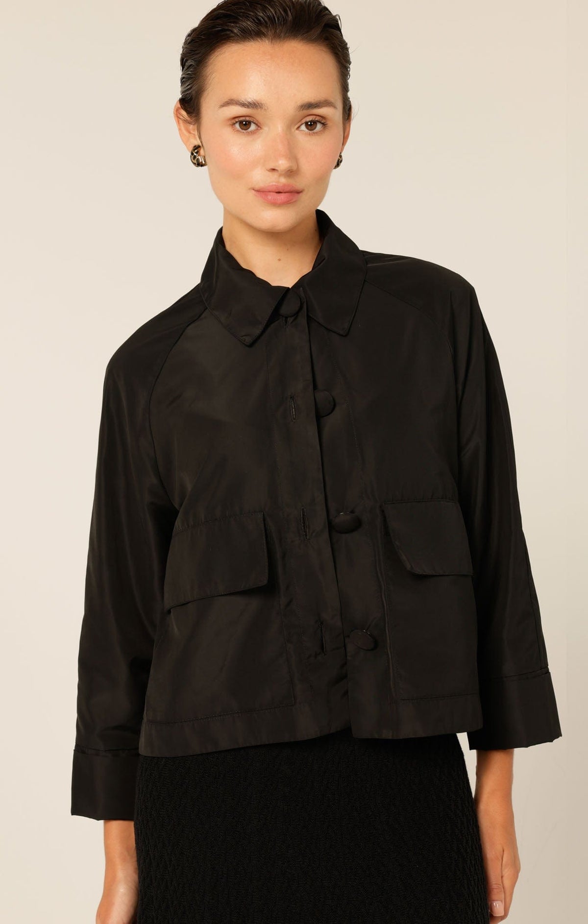 Jackets Multi Occasion BUTTON UP CROP JACKET