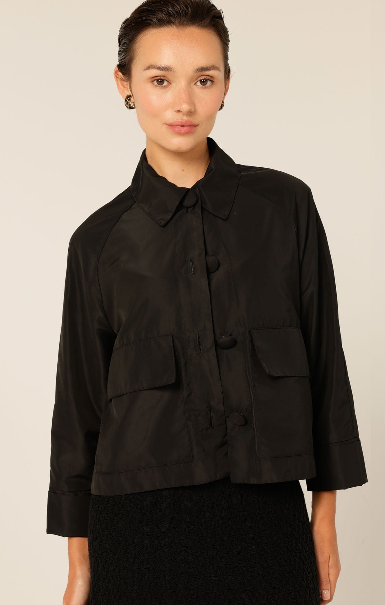 Jackets Multi Occasion BUTTON UP CROP JACKET
