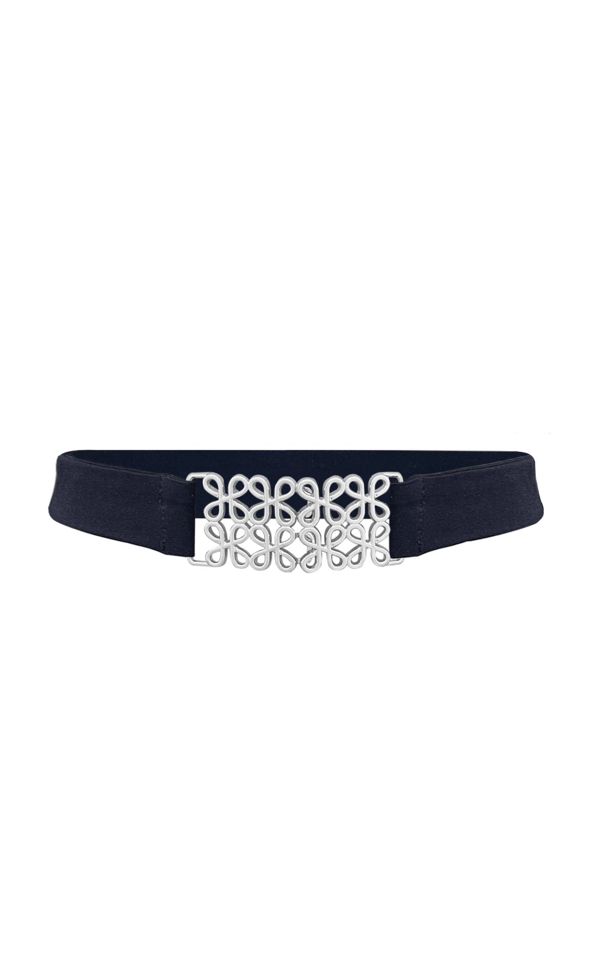 Belts DECORATIVE CLASP BELT IN NAVY AND SILVER
