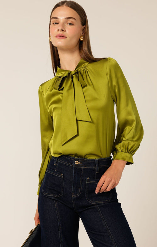 Tops Multi Occasion HATCHIE BLOUSE IN CHARTREUSE