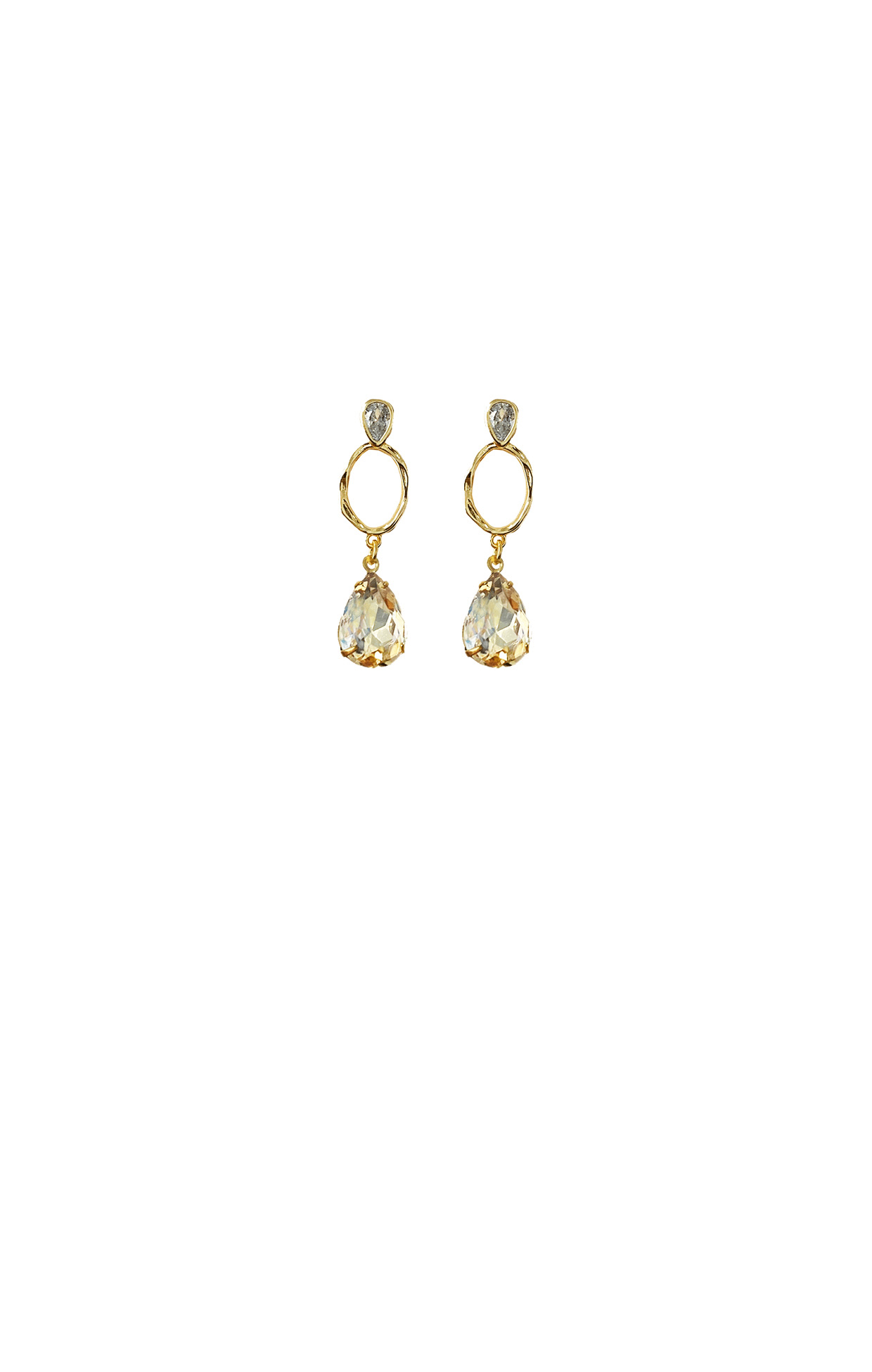 IVY CRYSTAL DROP EARRING IN CHAMPAGNE