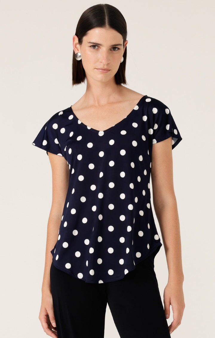 Tops Multi Occasion ANALIA TOP IN NAVY WHITE SPOT
