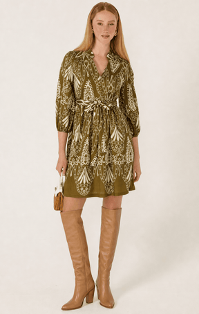 Dresses Multi Occasion KIRRA SHIFT DRESS IN OLIVE CREAM