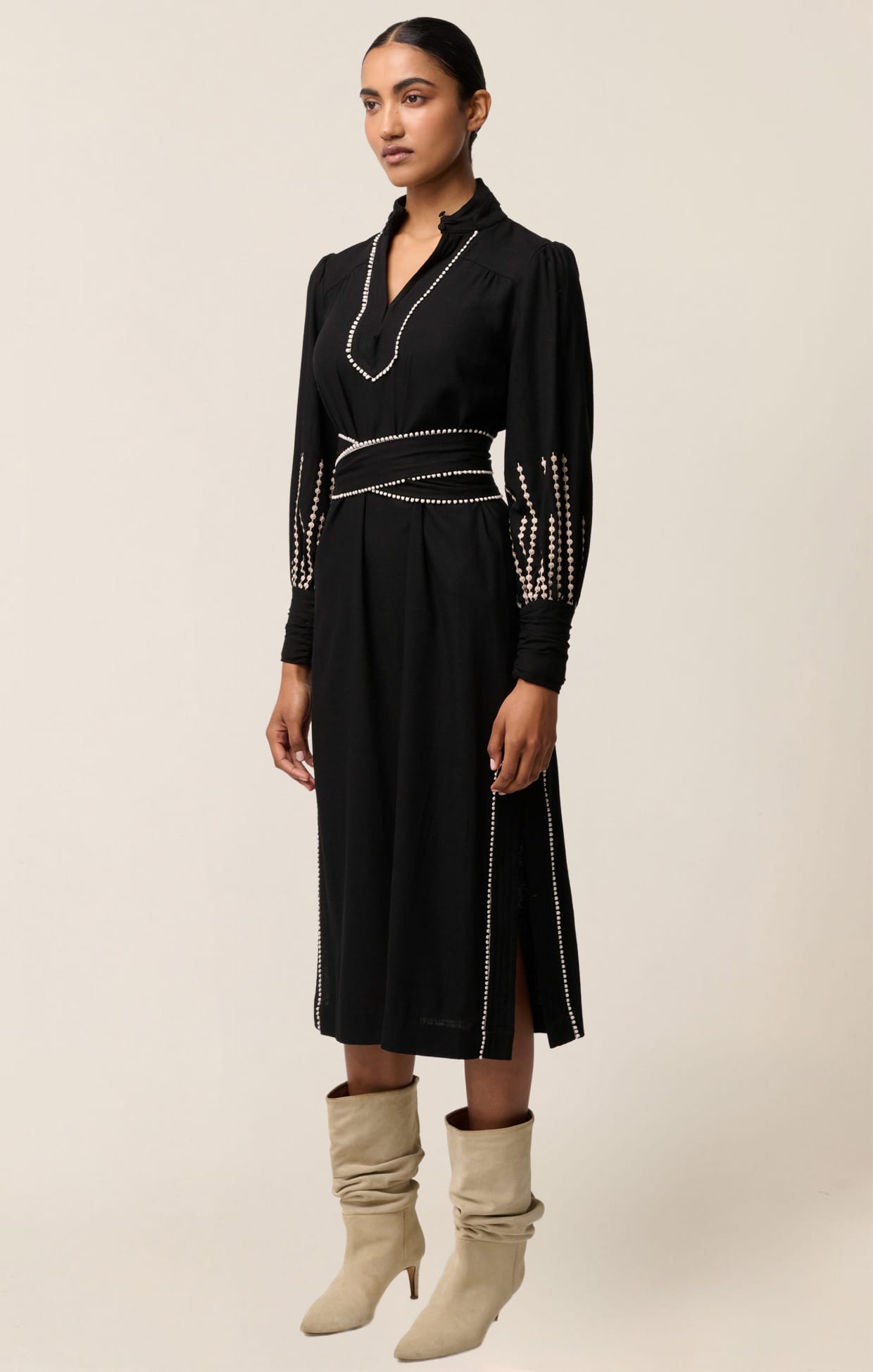 Dresses EDITH COLUMN DRESS IN BLACK