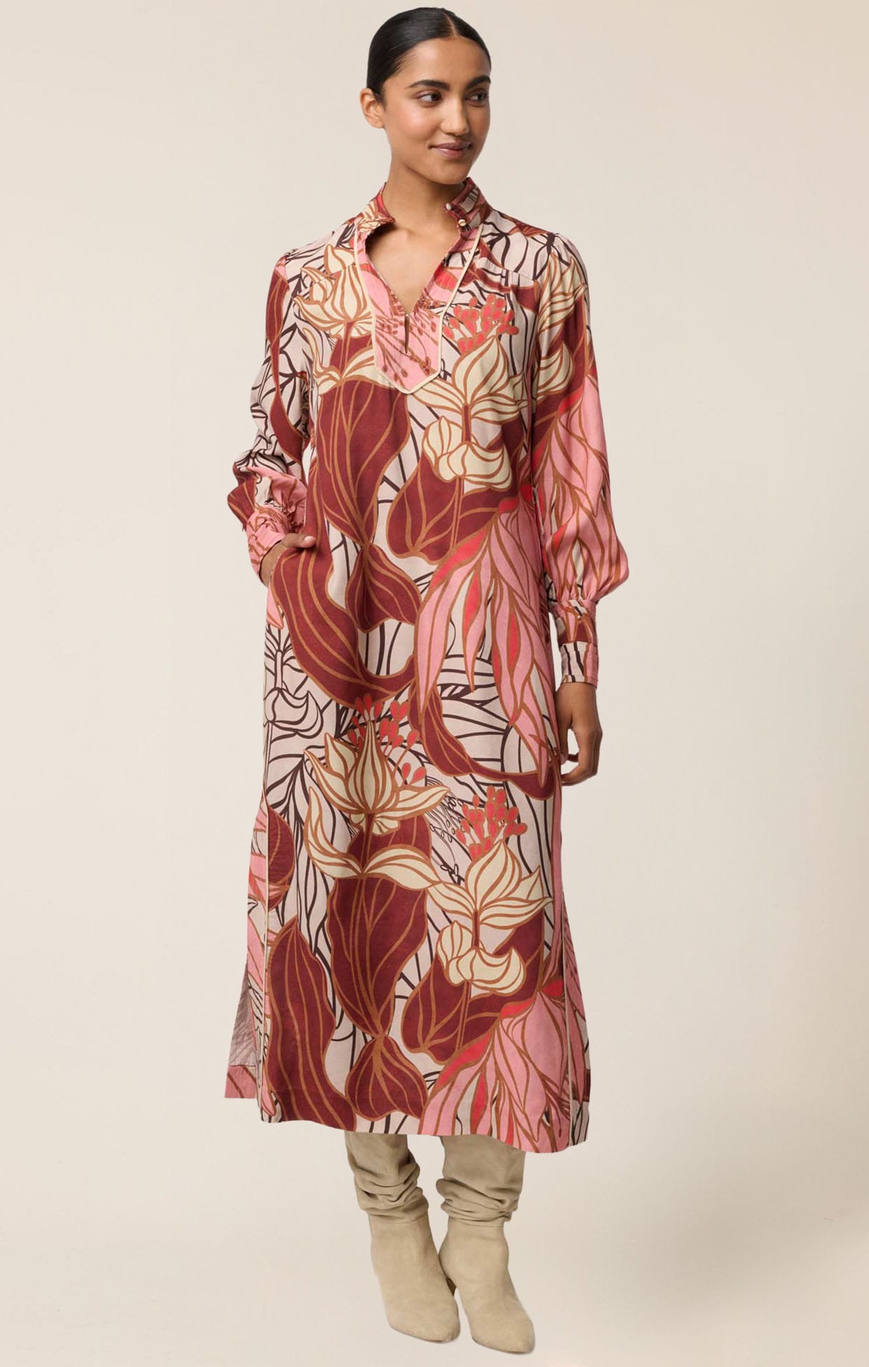 Dresses Multi Occasion EDITH COLUMN DRESS IN CATHEDRAL BOTANIC