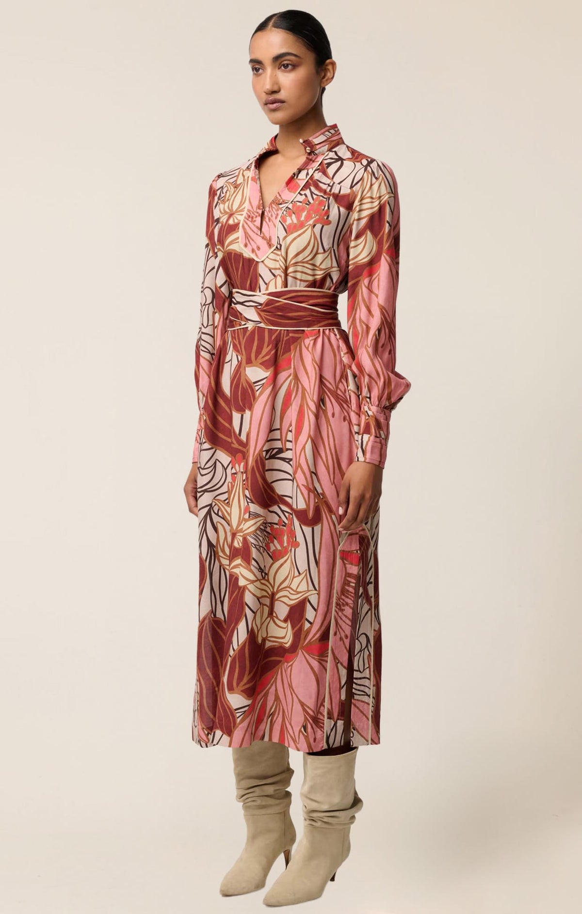 Dresses Multi Occasion EDITH COLUMN DRESS IN CATHEDRAL BOTANIC