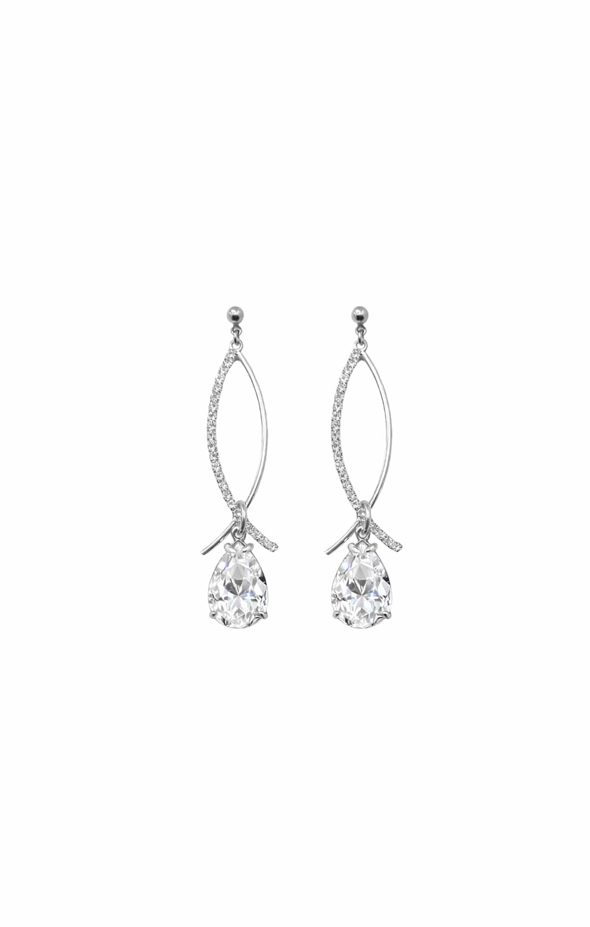 Earrings OS / DIAMANTE ALLEGRA DROP EARRINGS IN DIAMANTE