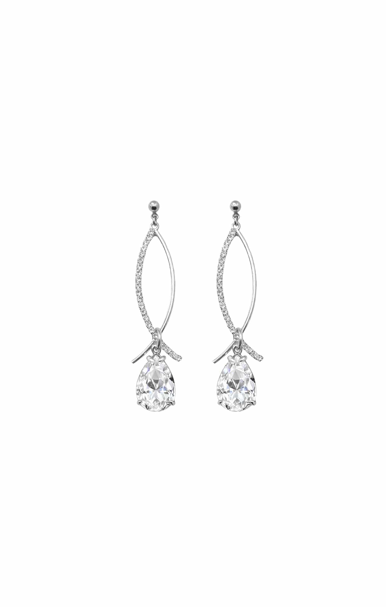 Earrings OS / DIAMANTE ALLEGRA DROP EARRINGS IN DIAMANTE