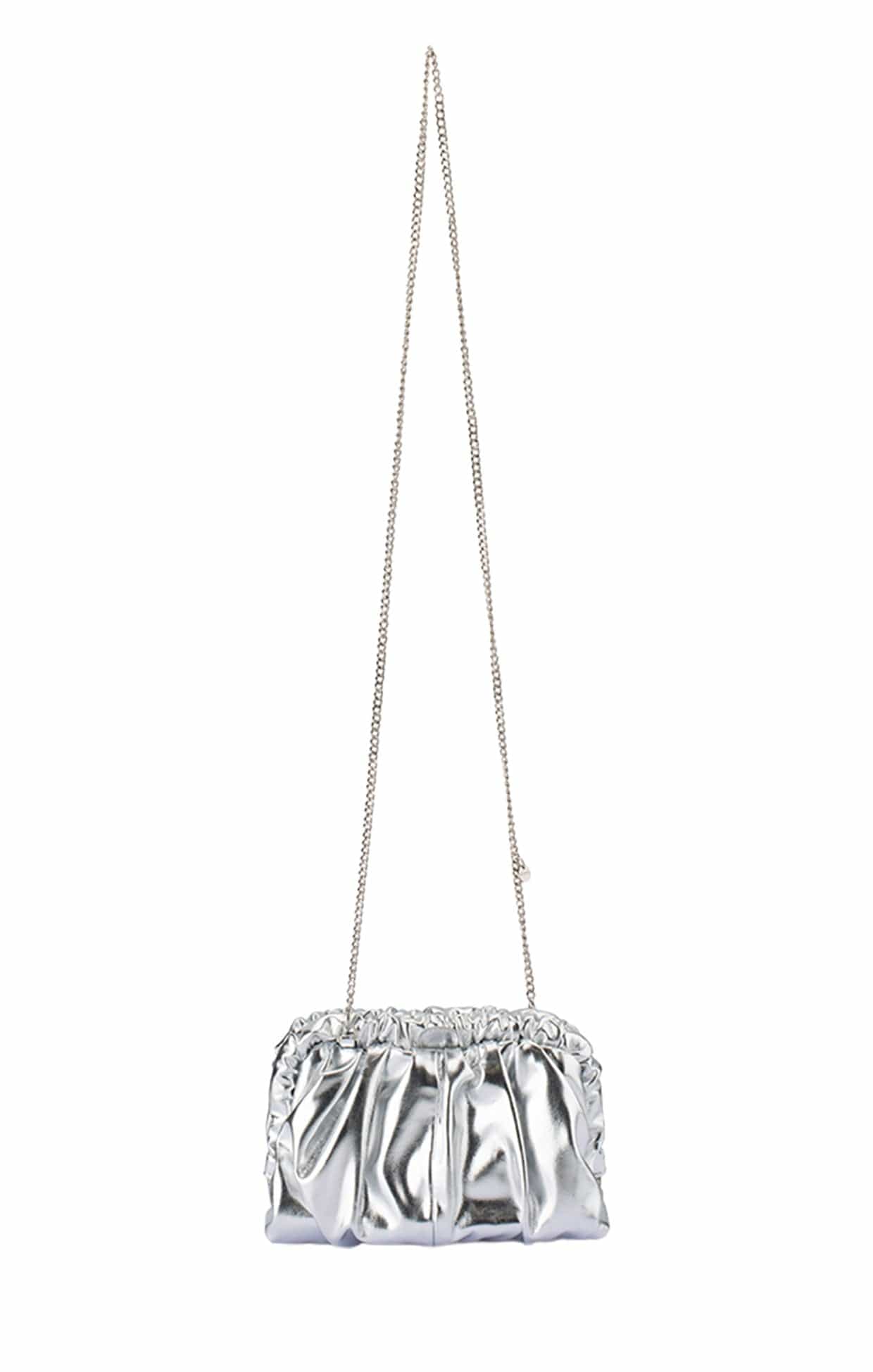 Bags OS / SILVER BETTY METALLIC CLUTCH BAG IN SILVER
