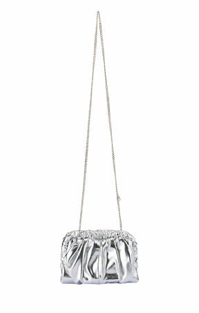 Bags OS / SILVER BETTY METALLIC CLUTCH BAG IN SILVER