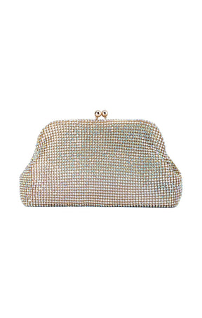 Bags OS / GOLD ELA CRYSTAL MESH CLUTCH BAG IN RAINBOW