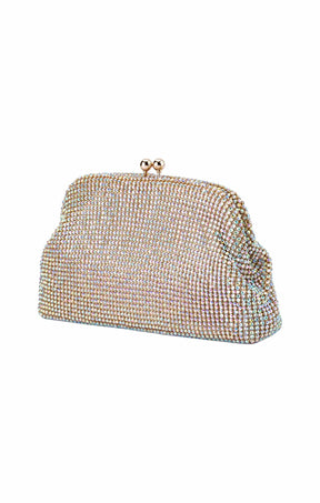 Bags OS / GOLD ELA CRYSTAL MESH CLUTCH BAG IN RAINBOW