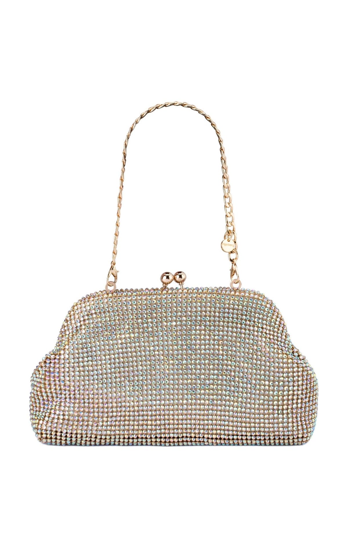 Bags OS / GOLD ELA CRYSTAL MESH CLUTCH BAG IN RAINBOW