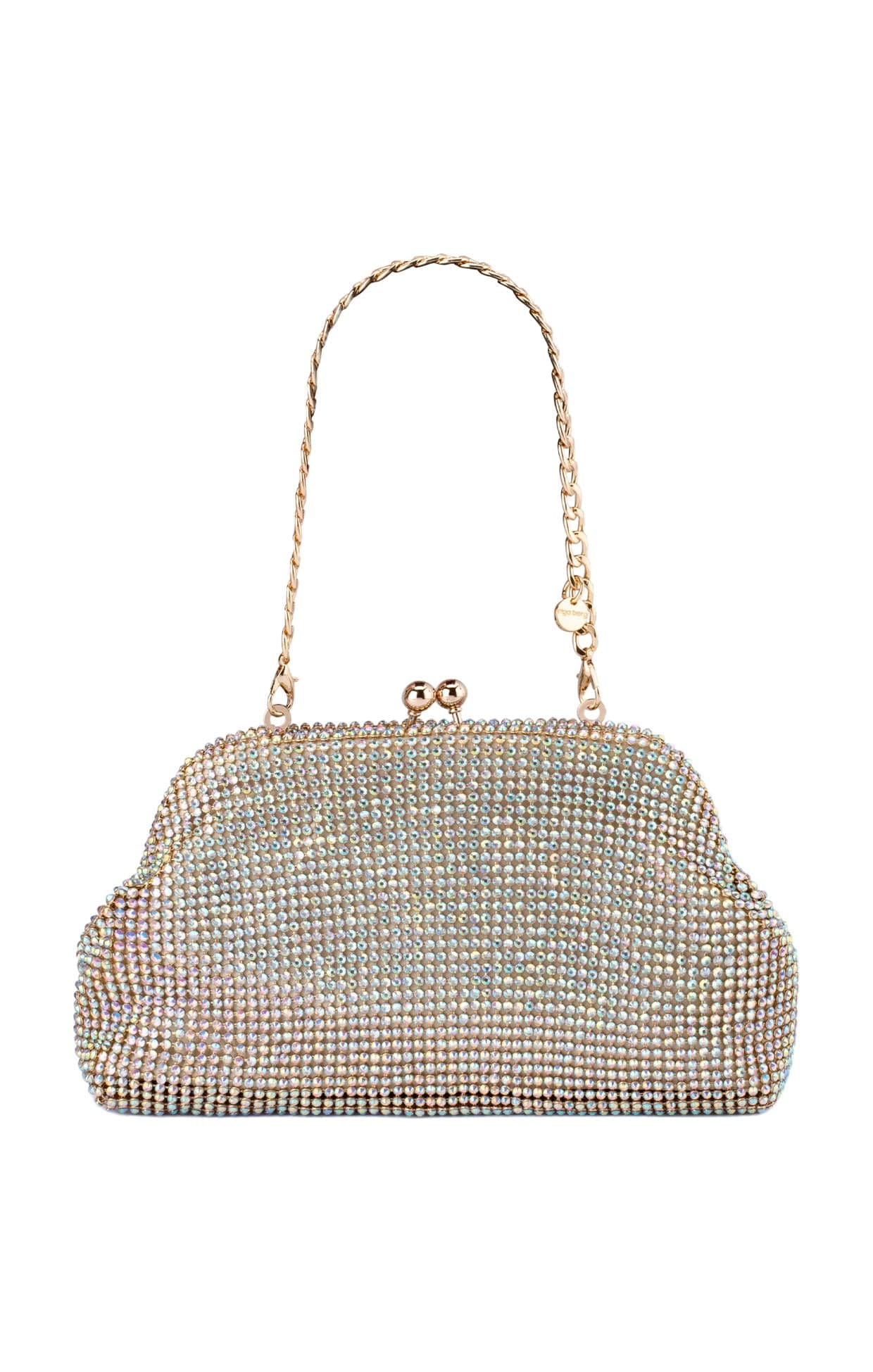 Bags OS / GOLD ELA CRYSTAL MESH CLUTCH BAG IN RAINBOW
