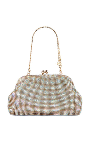Bags OS / GOLD ELA CRYSTAL MESH CLUTCH BAG IN RAINBOW