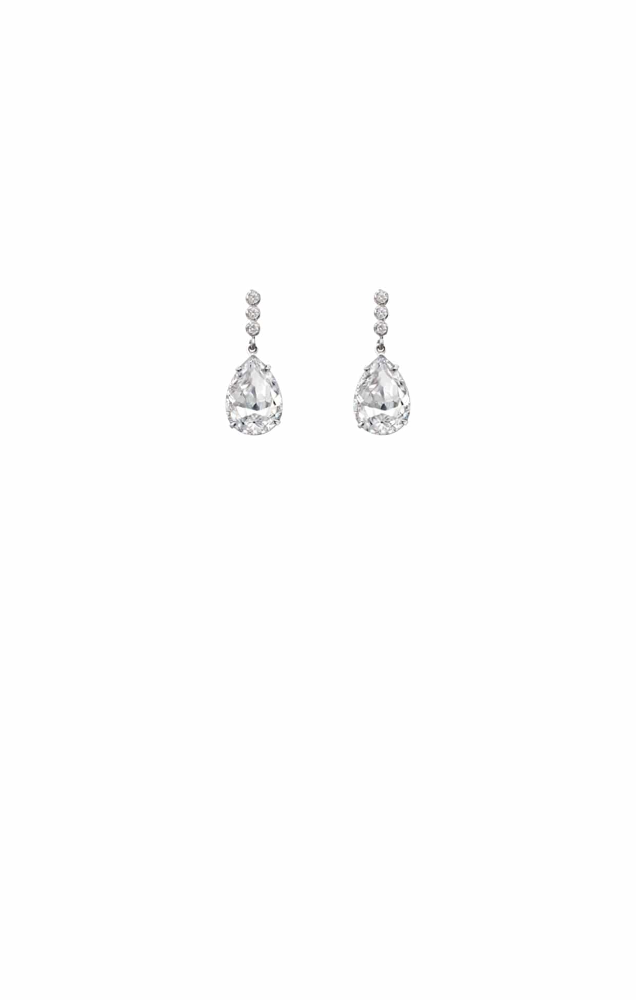 Earrings OS / DIAMANTE ESTELLE DROP EARRINGS IN DIAMANTE